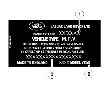 VIN Plate - Gulf markets