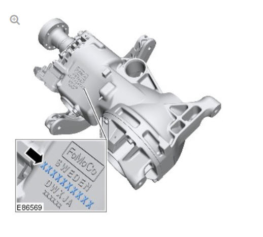 REAR DIFFERENTIAL SERIAL NUMBER