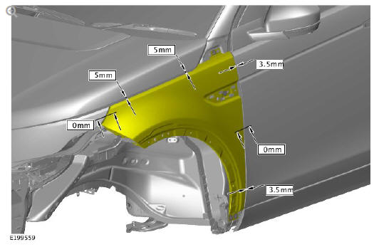 Vehicle specific information and tolerance checks fender alignment