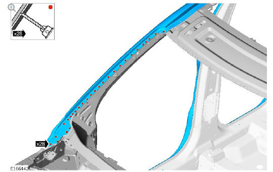 Side panel sheet metal repairs side panel (G1770901) - Removal 