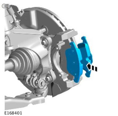 Front disc brake brake pads (G1785103) removal and installation