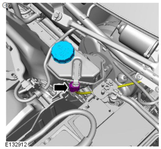 Hydraulic brake actuation brake fluid reservoir (G1785123) removal and installation
