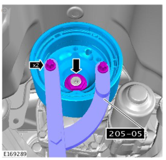 Rear drive axle_differential - Vehicles without- Active driveline drive pinion flange - vehicles with- 9HP48 9-speed automatic transmission - AWD (G1775379) Removal