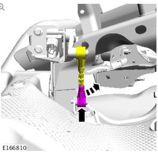 Vehicle dynamic suspension rear suspension height sensor (G1779910) removal and installation