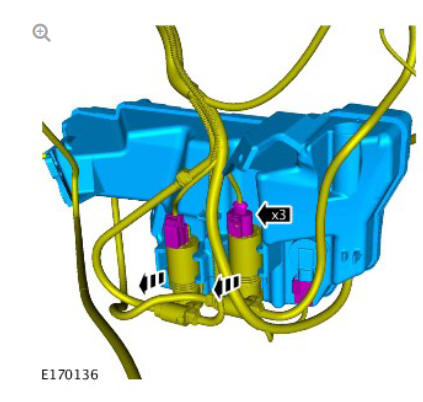 Windshield washer reservoir (G1780365) removal and installation