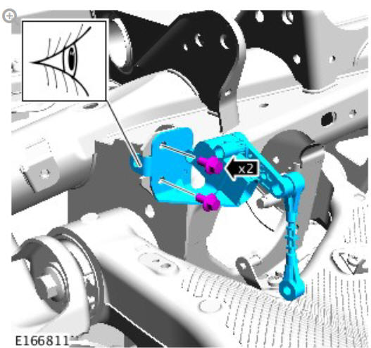 Vehicle dynamic suspension rear suspension height sensor (G1779910) removal and installation