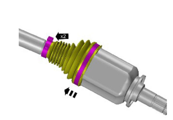 Front drive halfshafts inner constant velocity joint boot (G1794497)  - Removal