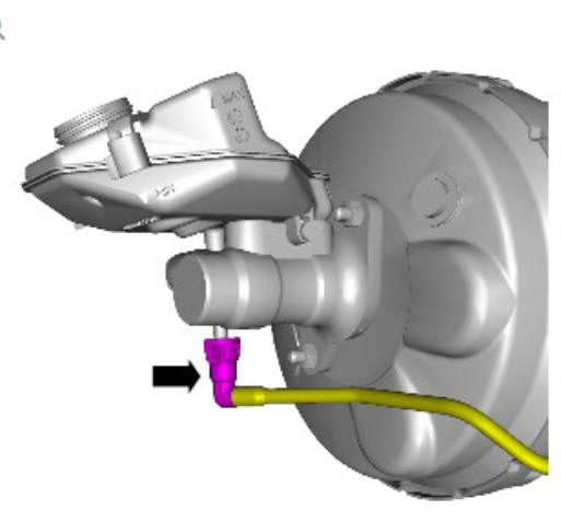 Hydraulic brake actuation brake fluid reservoir (G1785123) removal and installation