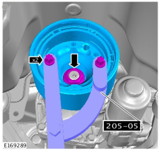 Rear drive axle_differential - Vehicles without- Active driveline drive pinion flange - vehicles with- 9HP48 9-speed automatic transmission - AWD (G1775379) Installation