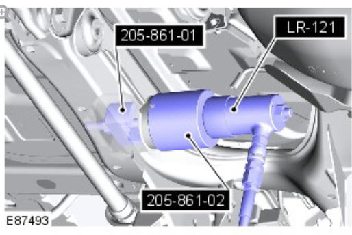 Rear drive axle_differential - Vehicles with- Active driveline differential rear bushing (G1781300) removal and installation