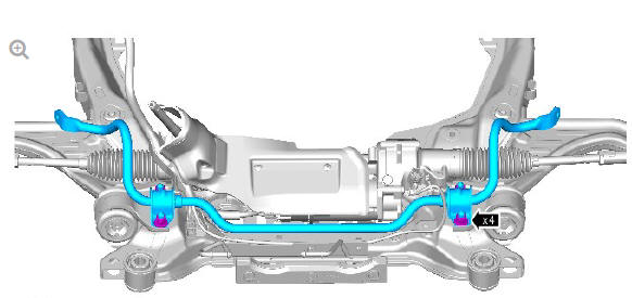 Front suspension front stabilizer bar - AWD (G2028382) Removal and installation
