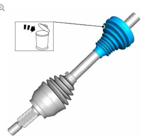 Front drive halfshafts inner constant velocity joint boot (G1794497)  - Removal