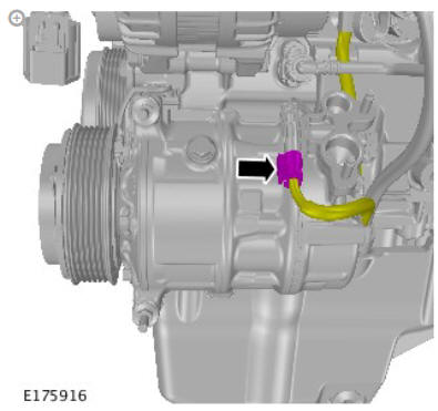 Climate control air conditioning compressor - Ingenium I4 2.0l diesel (G1885406) removal and installation