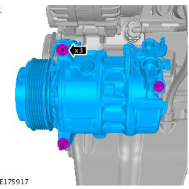 Climate control air conditioning compressor - Ingenium I4 2.0l diesel (G1885406) removal and installation
