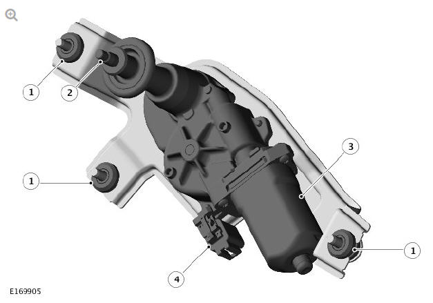 Rear window wiper and motor - Description