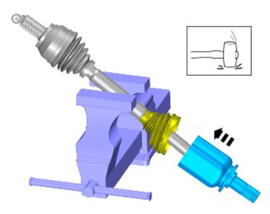 Front drive halfshafts inner constant velocity joint boot (G1794497)  - Installation