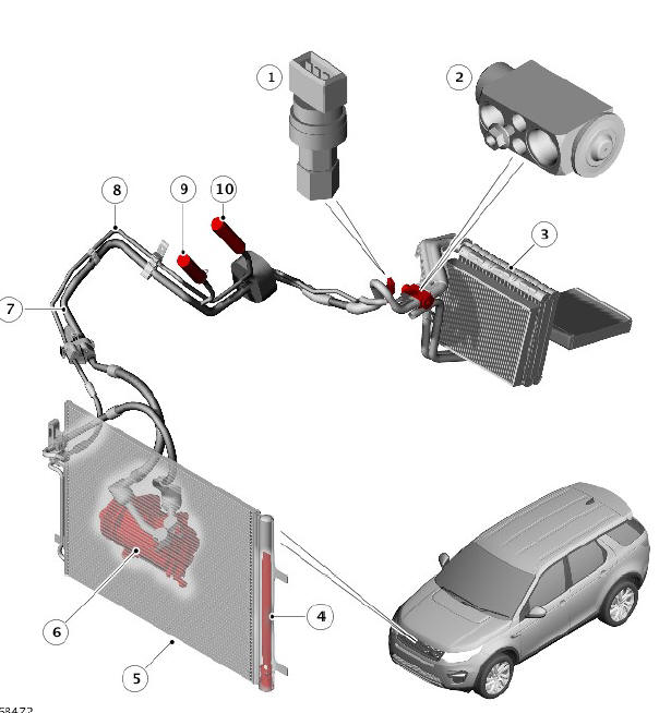 COMPONENT LOCATION - VEHICLES WITHOUT AN INTERNAL HEAT EXCHANGER ( IHX )