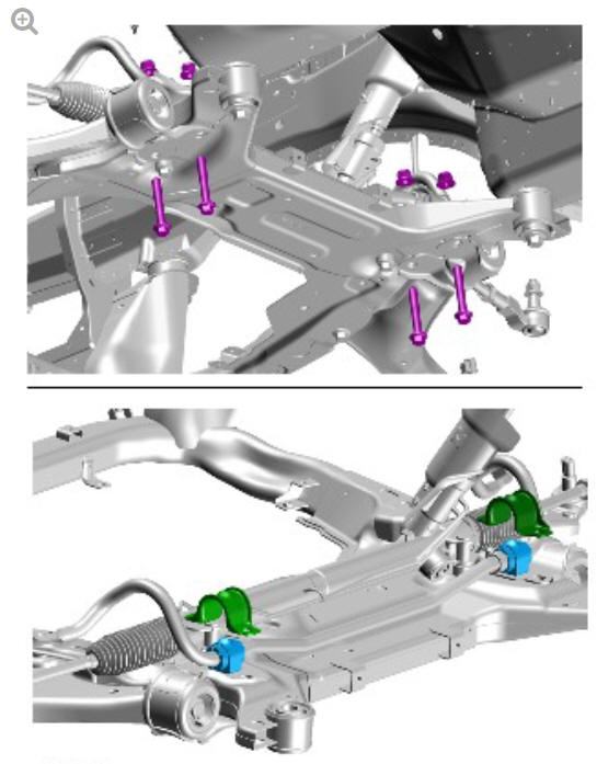 Front suspension front stabilizer bar bushing (G2028384) removal and installation