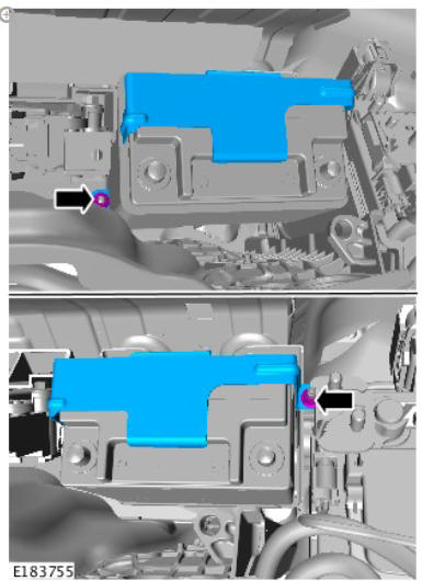 Auxiliary battery (G1913471) removal and installation