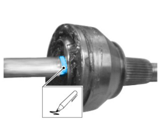 Front drive halfshafts outer constant velocity joint boot (G1794498)  - Removal 