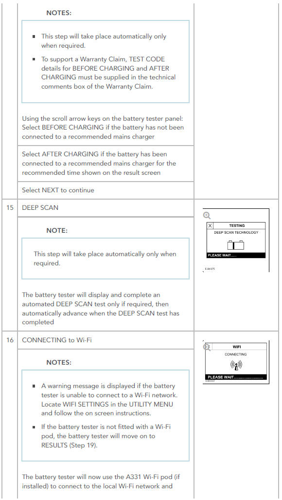 Completing a Battery Test