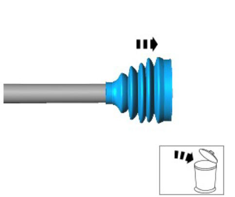 Front drive halfshafts outer constant velocity joint boot (G1794498)  - Removal 