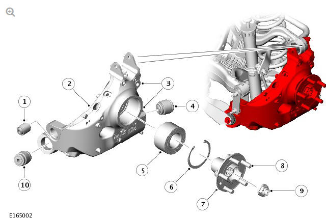 WHEEL KNUCKLE, WHEEL HUB AND BEARING ASSEMBLY