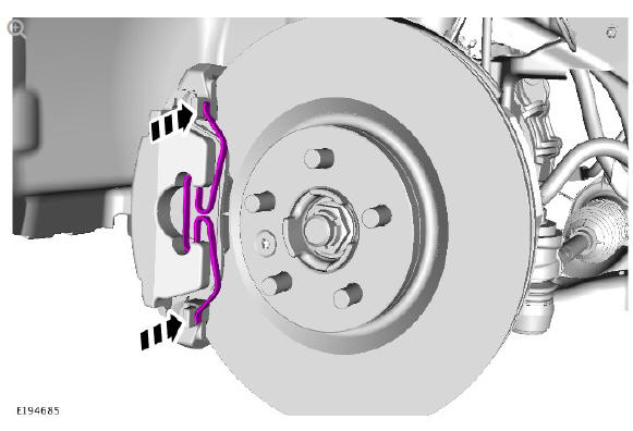 Front disc brake brake pads (G1785103) removal and installation