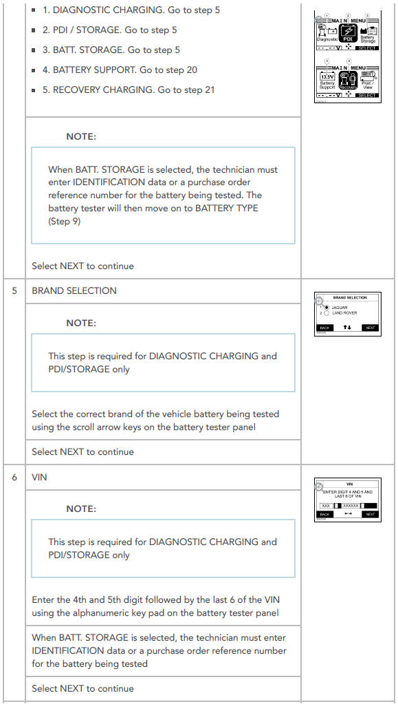 Completing a Battery Test