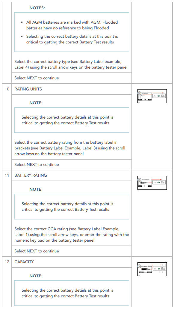 Completing a Battery Test