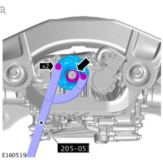 Rear drive axle_differential - Vehicles with- Active driveline drive pinion flange (G1781296) - Removal
