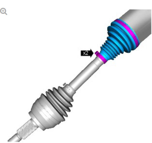 Rear drive halfshafts inner constant velocity joint boot (G1791656) Installation