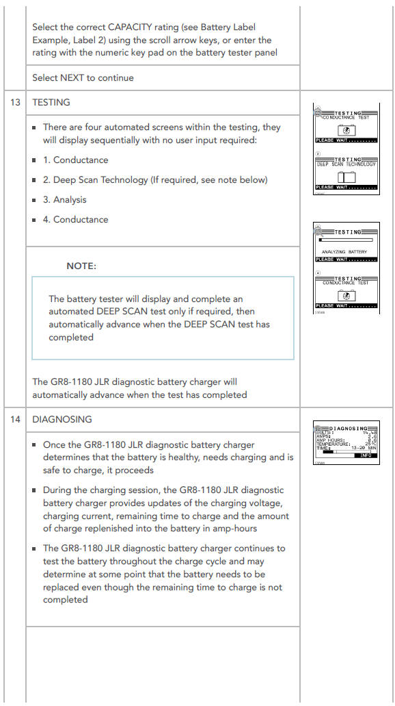 Completing a Battery Test