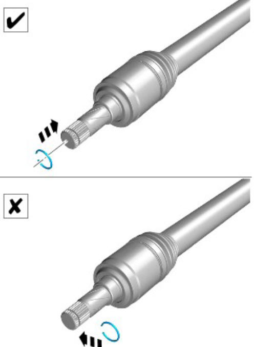 Rear drive halfshafts inner constant velocity joint boot (G1791656) Installation