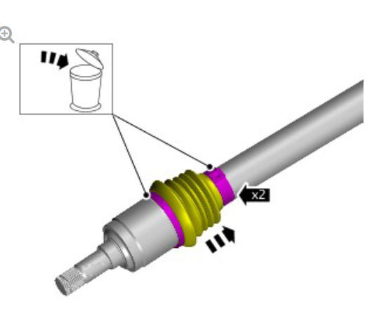 Rear drive halfshafts outer constant velocity joint boot (G1791657) Removal