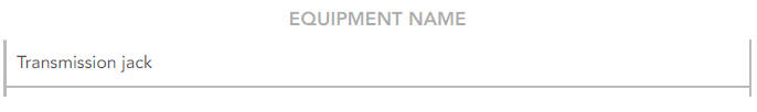 GENERAL EQUIPMENT