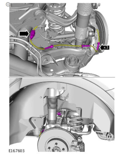 Anti-lock control rear wheel speed sensor (G1781461) removal and installation