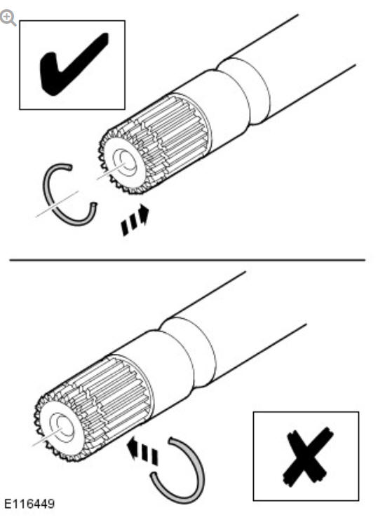 Front drive halfshafts front left halfshaft (G1794494) - Installation