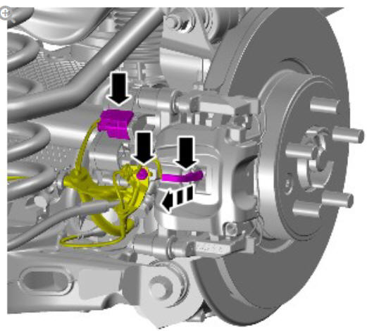 Rear disc brake brake caliper (G1785110) - Removal 