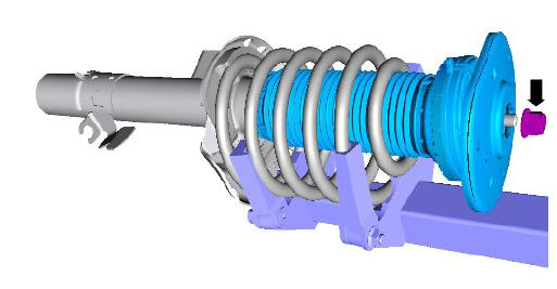 Front suspension front shock absorber (G1779642) - Removal