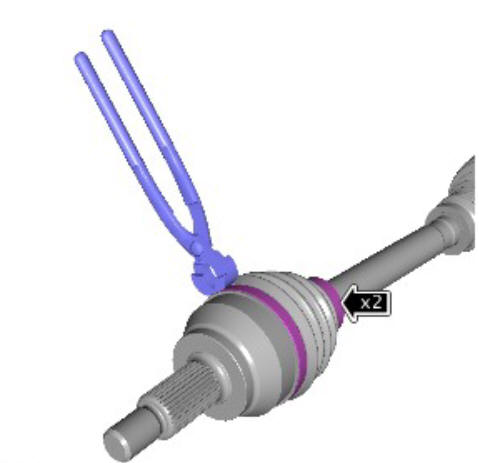 Rear drive halfshafts outer constant velocity joint boot (G1791657) Installation