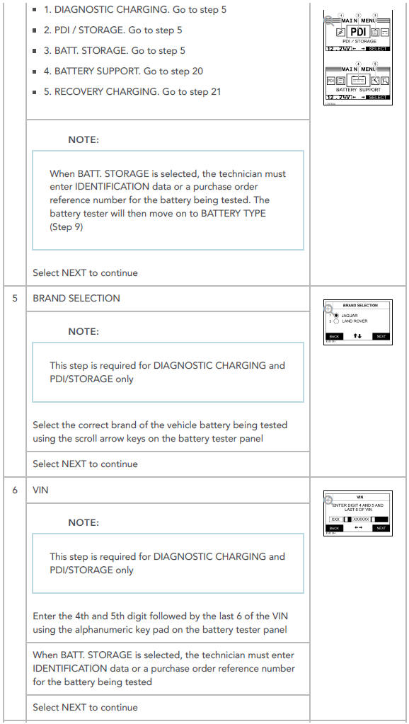 Completing a Battery Test