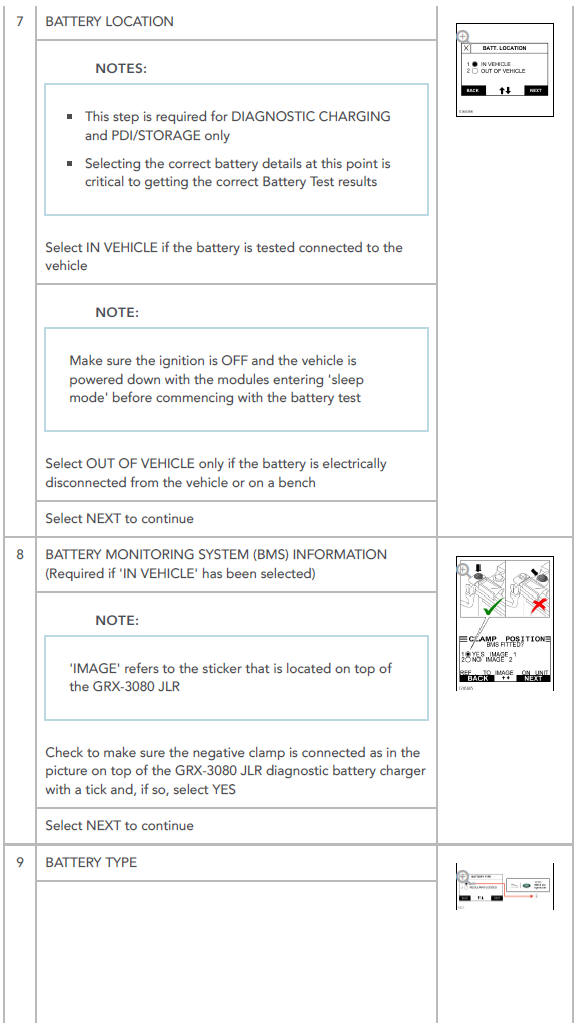 Completing a Battery Test