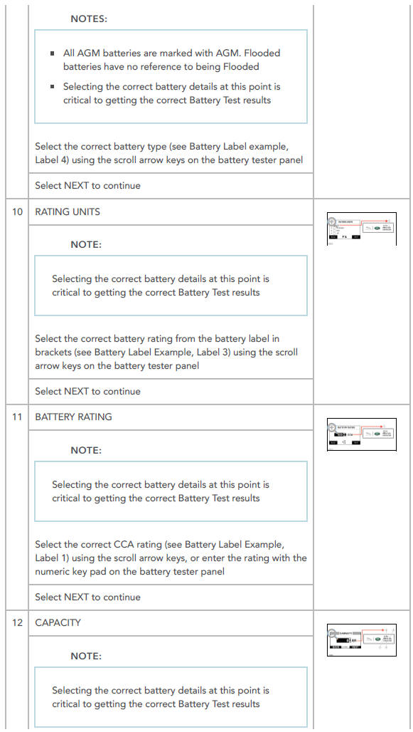 Completing a Battery Test