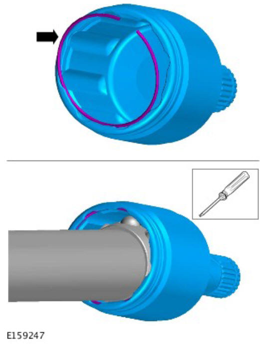 Rear drive halfshafts outer constant velocity joint boot (G1791657) Installation