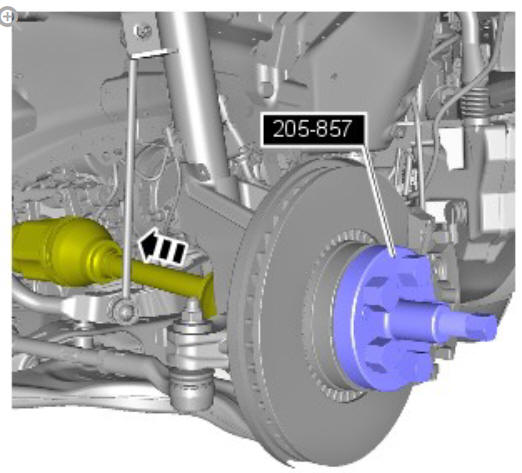 Front suspension shock absorber and spring assembly (G1779643) - Removal 