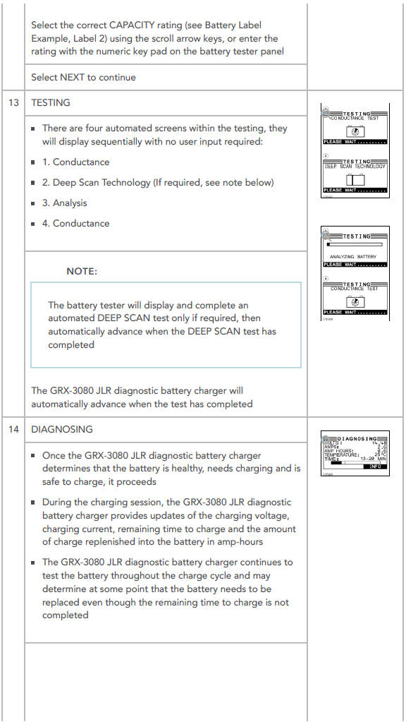 Completing a Battery Test