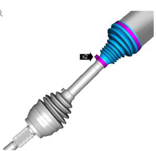 Rear drive halfshafts outer constant velocity joint boot (G1791657) Installation