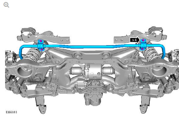 Rear suspension rear stabilizer bar (G1779703) Removal and installation