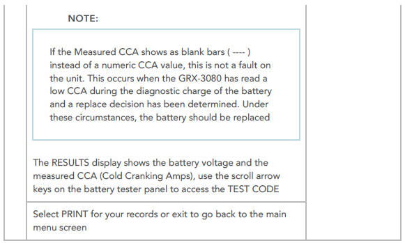 Completing a Battery Test